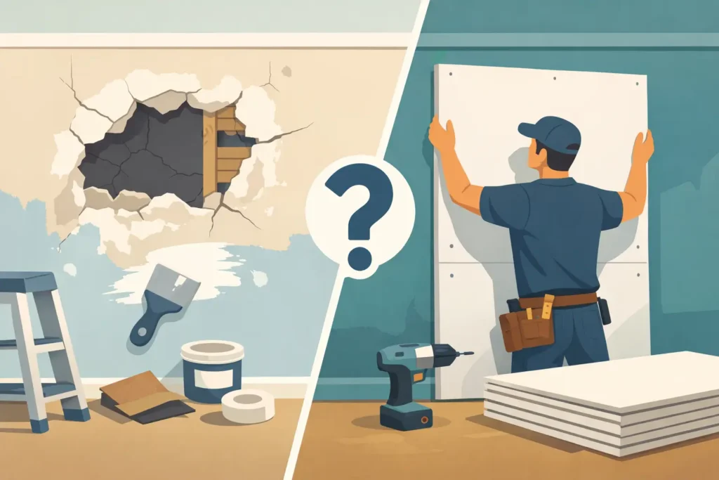 Should Damaged Drywall Be Replaced or Repaired?