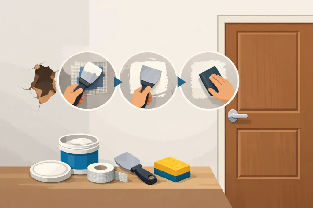 How to Repair Door Holes in Drywall the Right Way How to Repair Door Holes in Drywall the Right Way
